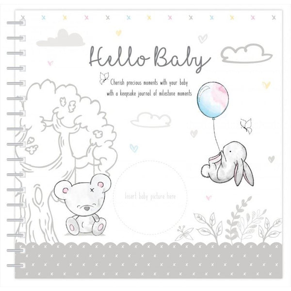HUGS & KISSES BABY RECORD BOOK 22.5 X 22.5CM. FS605